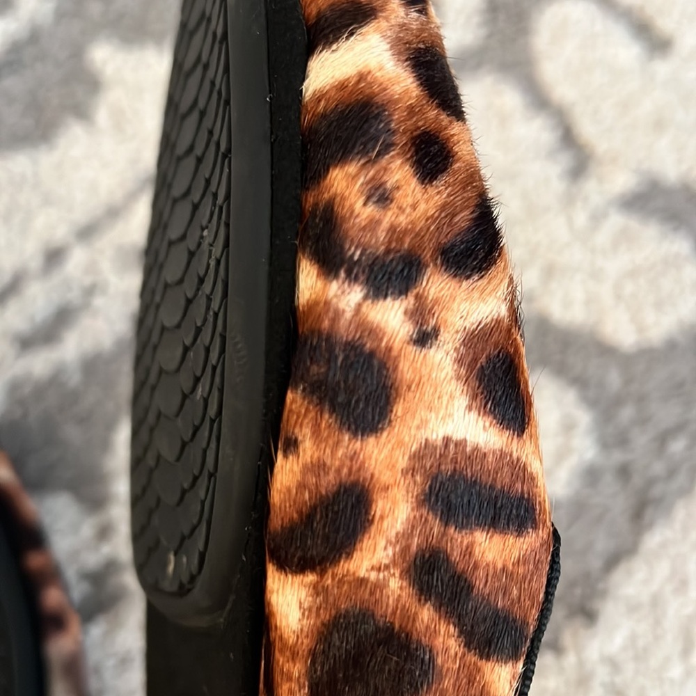 Yosi Samra pony hair leopard flat mules, size 8 GUC - Picture 4 of 7